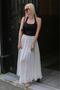 White Voile Fabric Basic Women's Long Length Women's Skirt Mg2366 - 5