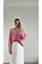 Pink Draped Mercerized Women's Blouse - 3