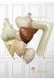 Retro Ice Cream Themed Balloon Set - Retro Ice Cream - Brown Heart Foil Balloon - Cream Number Age