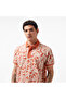 Men's Orange Classic Fit Short Sleeve Printed Polo Neck T-Shirt - 4