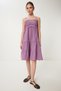 Women's Lilac Strap Flounced Summer Poplin Dress DD01226 - 2