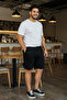 Big Size Basic Black Oversize/Wide Cut Elastic Waist Lace-Up Shorts Tmnss25Ap00003 - 5