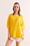 Women Yellow V Neck Short Sleeve Flowy Blouse Blz- 19002899 - 5