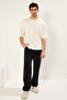Ecru Boxy Fit/Square Cut Soft Texture Interlock Fabric T-Shirt Tmnss25Ts00078 - 3