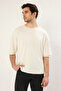 Ecru Boxy Fit/Square Cut Soft Texture Interlock Fabric T-Shirt Tmnss25Ts00078 - 4
