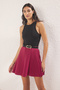 Açık Bordo Skater Mini Örme Etek TWOAW24ET00215