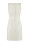 White Belted Linen Blend Straight Cut Mini Woven Dress Twoss25El00705 - 7