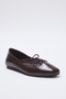 Brown Rope Lace Detailed Almond Toe Women's Ballerinas Takss25Be00014 - 4