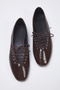 Brown Rope Lace Detailed Almond Toe Women's Ballerinas Takss25Be00014