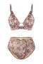 Batik Desenli Cut Out Detaylı Üçgen Kaplı Regular Yüksek Bel Bikini Takımı TBESS25BT00170 - 5
