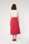 Red Color Pencil Form Long Length Women's Skirt - 6