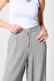 Gray Color Striped 100% Cotton Women's Loose Long Pants - 4