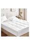 200 x 200 x 7 CM HOTEL STYLE WHITE COTTON MATTRESS TOPPER WITH BLACK PIPING