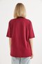 Oversize Crew Neck Basic Tshirt Claret Red - 5