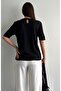 Women's Crew Neck Knitwear Blouse Black - 4