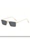 Retro Gold Slim Unisex Glasses - 4