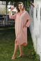 Powder Shirt Collar Buttoned Long Sleeve Pocketed Washable Casual Muslin Woven Dress 118 62 - 3