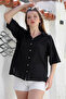 Black Shirt Collar Short Sleeve Buttoned Washable Slit Casual Woven Shirt 66 60 - 2