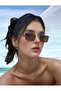 Retro Metal Rectangular Glasses - Brown