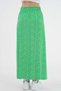 Green Floral High Waist Woven Skirt with Elastic Waist - 8