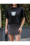 Women's Crew Neck Short Sleeve Oversize Crop Tshirt - 5