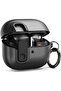 Modern Lock for Samsung Galaxy Buds3/Galaxy Buds 3 Pro case with Carabiner Metal Black