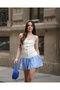 Women's Strappy Striped Garnished Mini Dress
