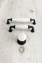 Metal-Real Porcelain Black Color 128 mm Furniture/Cabinet/Garment Closet/Cap/Kitchen Handle - 2