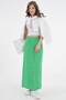 Green Floral High Waist Woven Skirt with Elastic Waist - 3