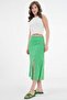 Green Floral Slit Detailed Midi Woven Skirt - 4