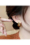 Stylish Dangle Brown Resin Earrings - 3