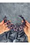 Nileda Model Crystal Beaded Henna Crown Bridal Hair Accessory Purple - 2