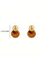 Stylish Dangle Brown Resin Earrings - 4