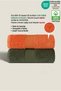 Towel Set of 2 100% Cotton Certified Hand Face Kitchen Towel 50X90Cm Tile Orange - Dark Green - 2