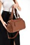 Faux Leather Shoulder Bag Tan (Model: 571-13-10R) - 3