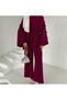Sleeves Ribbon Bow Detail Design Jacket Blouse Trousers Brand Equivalent Three-Piece Islamic Casual Stylish Suit - 3