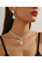 Dream White Necklace Earring Set 2'Li Invitation Wedding Engagement Evening Dress - 2