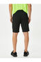 Sports Shorts with Lace Waist Printed Pockets - 4