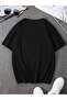 Triangle Mountain T-Shirt - Black Printed Oversize Crew Neck Short Sleeve Loose Fit - 2