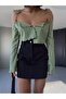 Gabardin Short Skirt with Pocket Detail - Black - 2