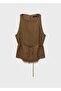 Linen Blended Blouse with Tie Detail - 3