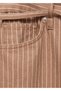 Belted Striped Wideleg Low Waist Jean - 7