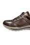 Brown Leather Sports Men's Shoes - 5