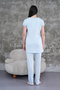 Women's Blue Lace Summer Special Design Cotton Maternity Maternity Pajama Set - 3