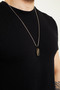 Men's Silver-Black Color Special Design Brush Pattern Plate Pendant with Stainless Steel