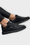 Men's Linen Gabardine Fabric Casual Sneaker Shoes Black - 6