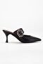 Women's Heeled Shoes Black Light Heel Thick Stone Banded - 3