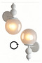 Bulk Applique Glass Headboard Metal Body 2 Wall Lamps with Cable - 4