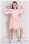 Girl's Floral Print Ruffled Tulle Skirt Dress - Dusty Pink |   Stylish and Cute 🌸 💖 - 3
