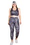 Women's Plus Size High Waist Leggings and Thick Strap Underwire-Free Crop Top Bustier 2-Piece Set